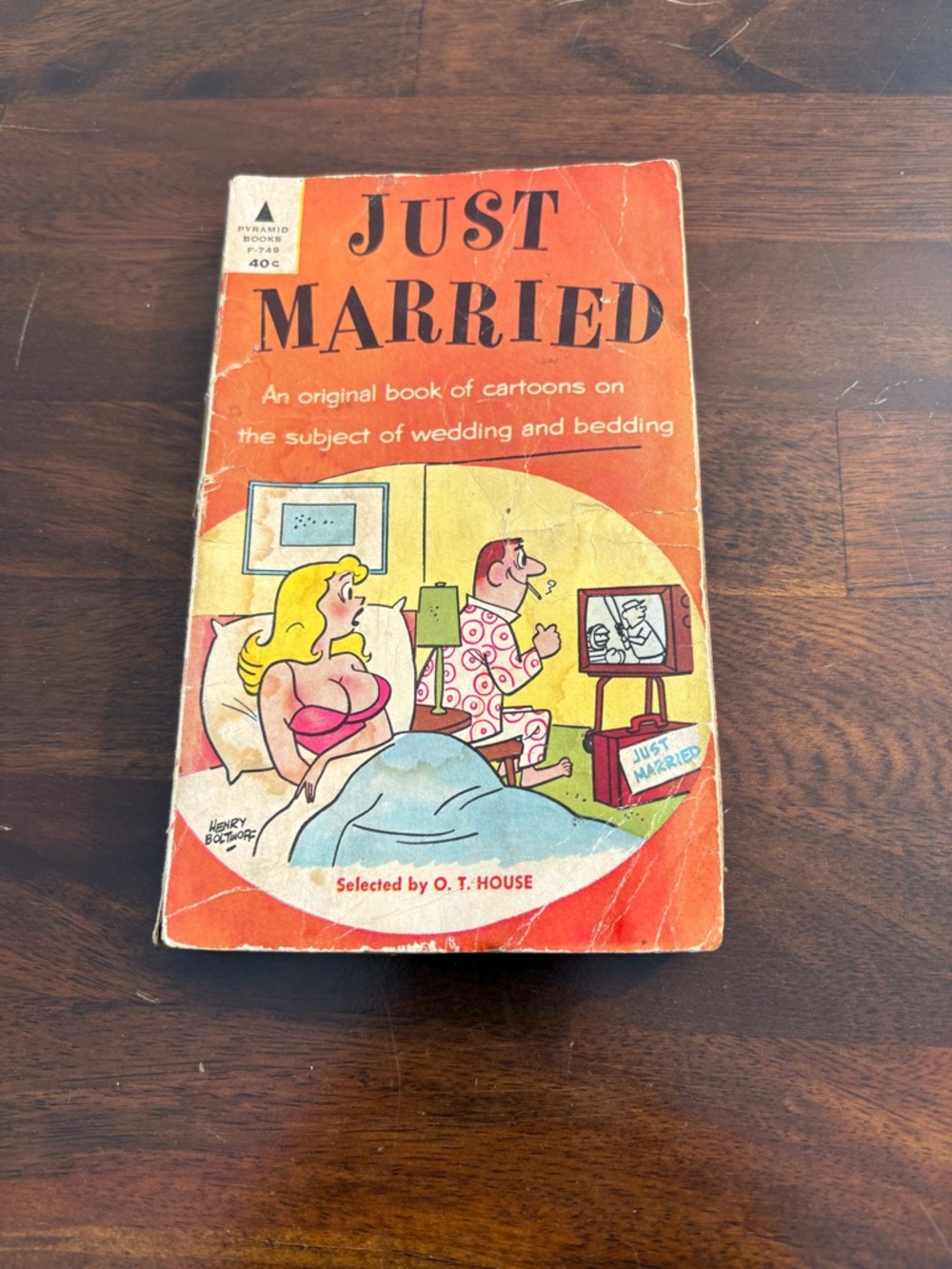 Just Married Vintage Cartoon Paperback - Orange & Yellow Cover
